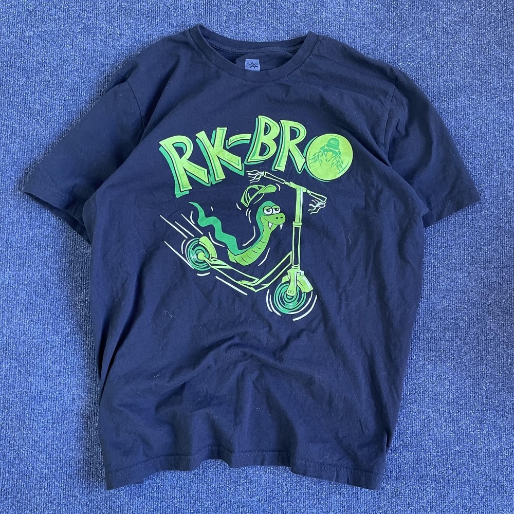 WWE RK-Bro Shirt Mens 2XL Black‎ Cartoon Snake Scooter Graphic Tee T-Shirt